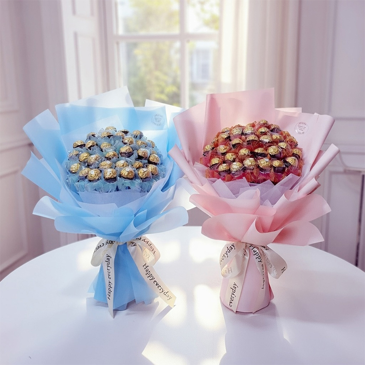 藍色粉色金莎分享花束