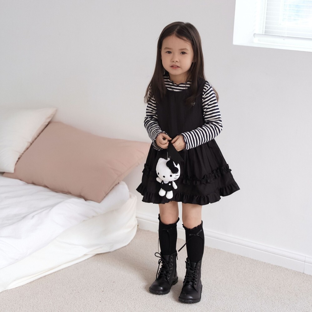 90-130 氣質荷葉邊背心洋裝 2色