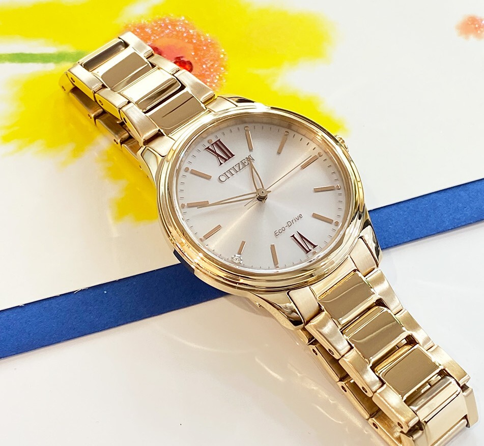 預購款【Citizen 星辰】LADY'S Eco-Drive光動能 羅馬字 藍寶石鏡面 手錶 EM0418-81X