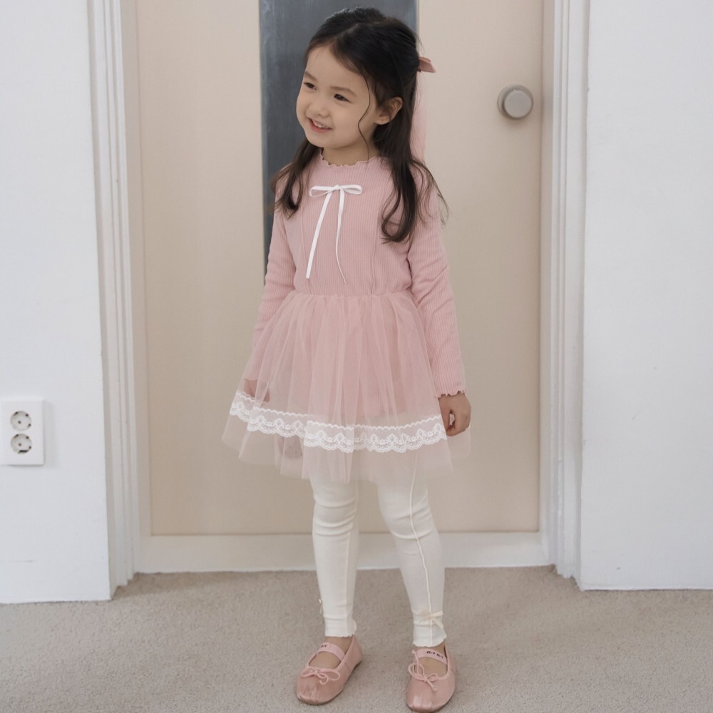 90-130 小公主緞帶紗裙洋裝 2色