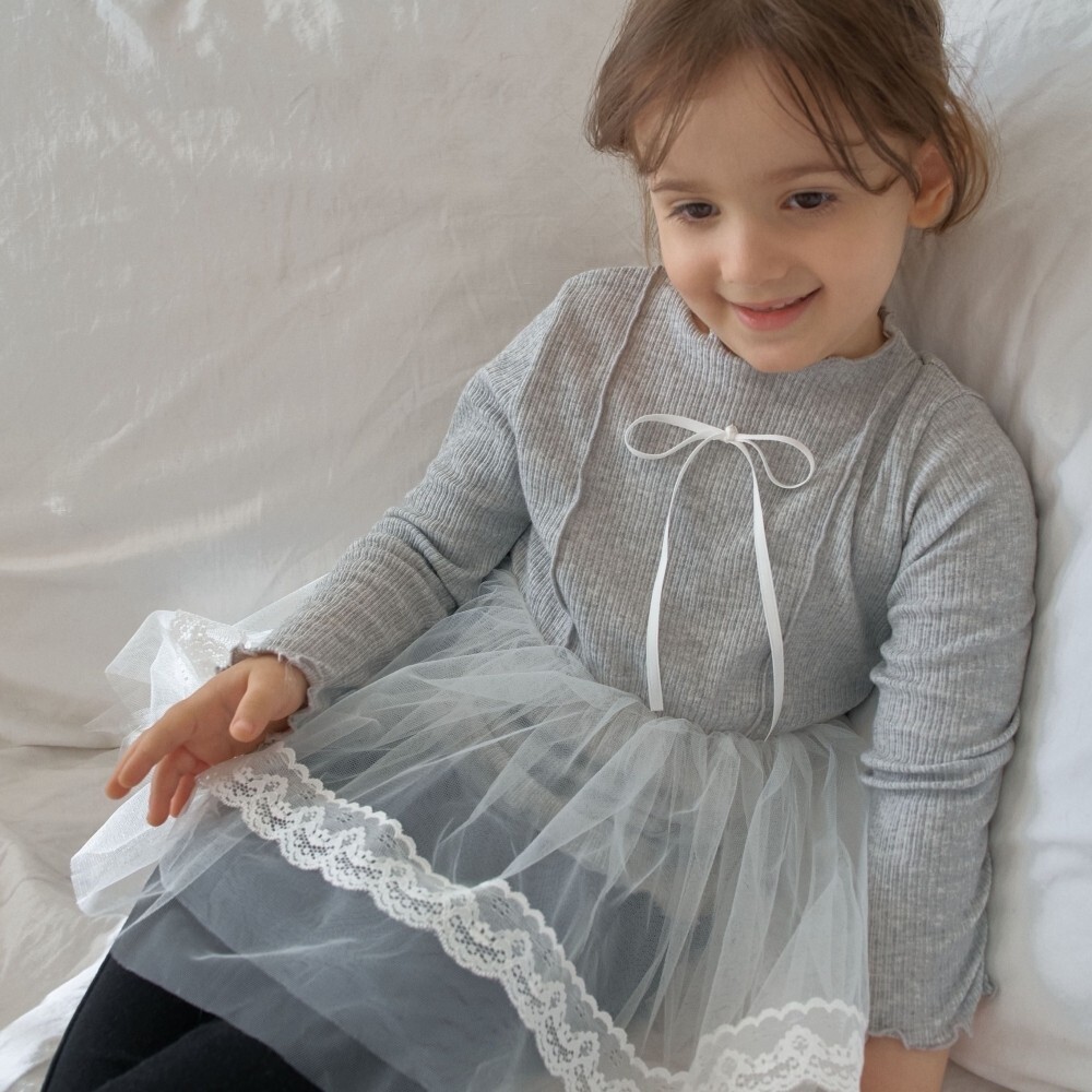 90-130 小公主緞帶紗裙洋裝 2色