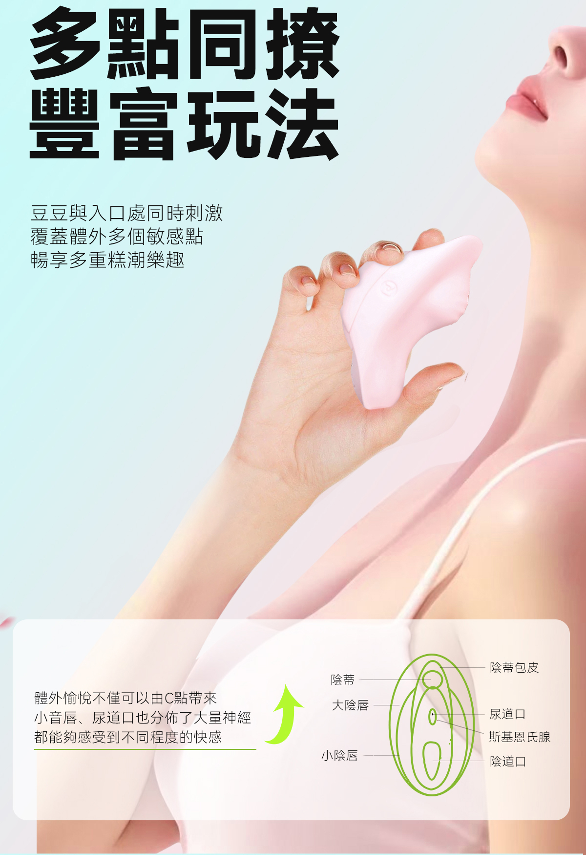 掌潮蛋-多點同撫-陰蒂與入口按摩器