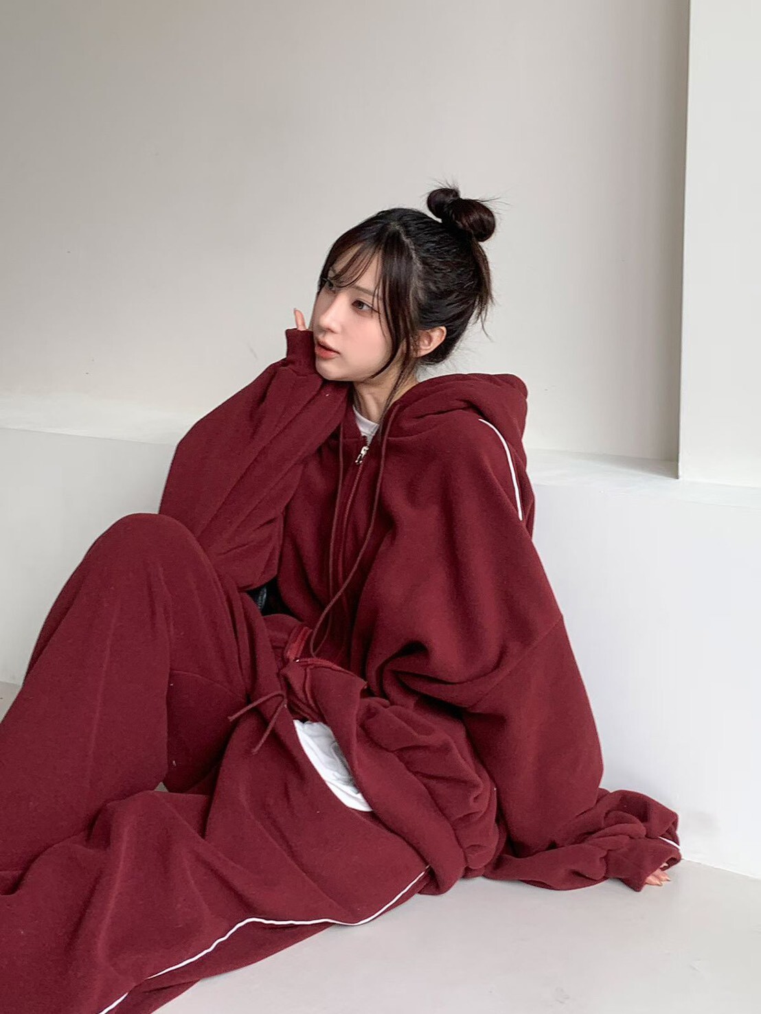 連帽抓絨運動服套裝
