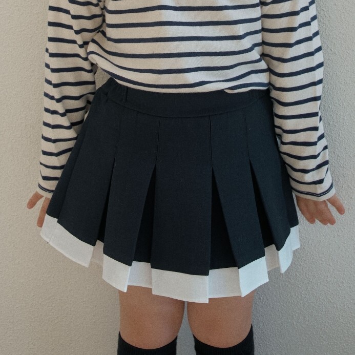 90-150 雙色百褶裙