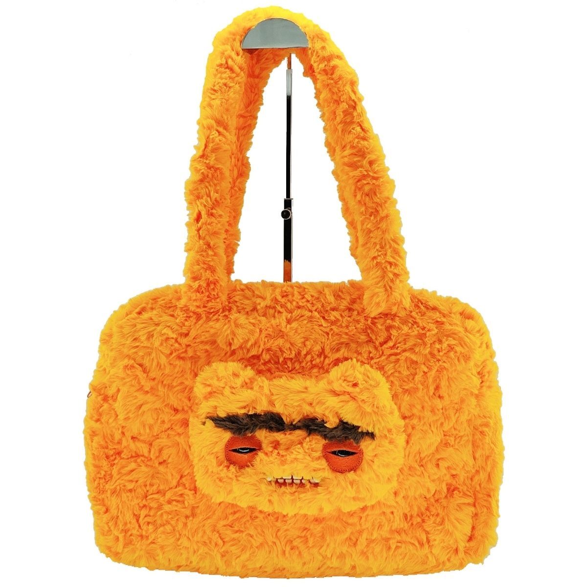 Fuggler 放克牙寶 - 毛毛絨面公仔頭手提袋 橙色