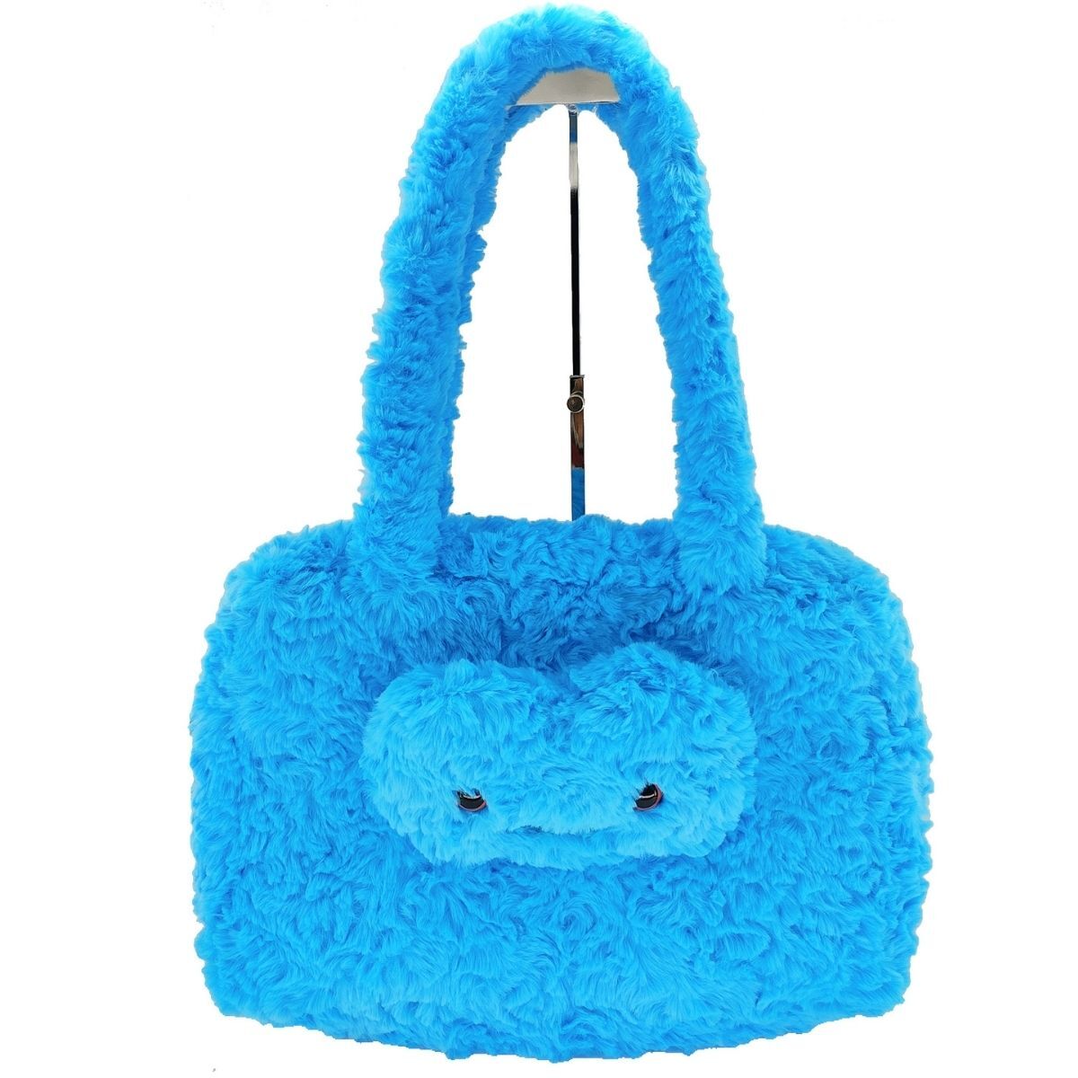 Fuggler 放克牙寶 - 毛毛絨面公仔頭手提袋 藍色