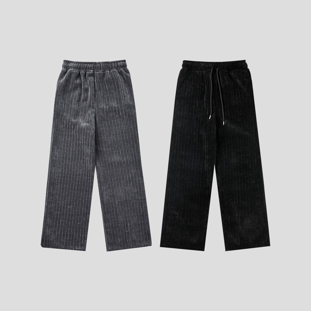 暗直紋鬆身褲(抓毛底) P3242