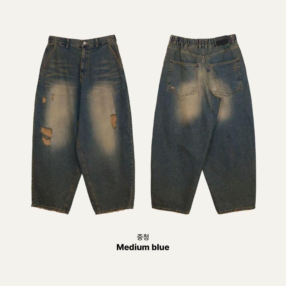 洗水破洞鬆身牛仔褲 P3247
