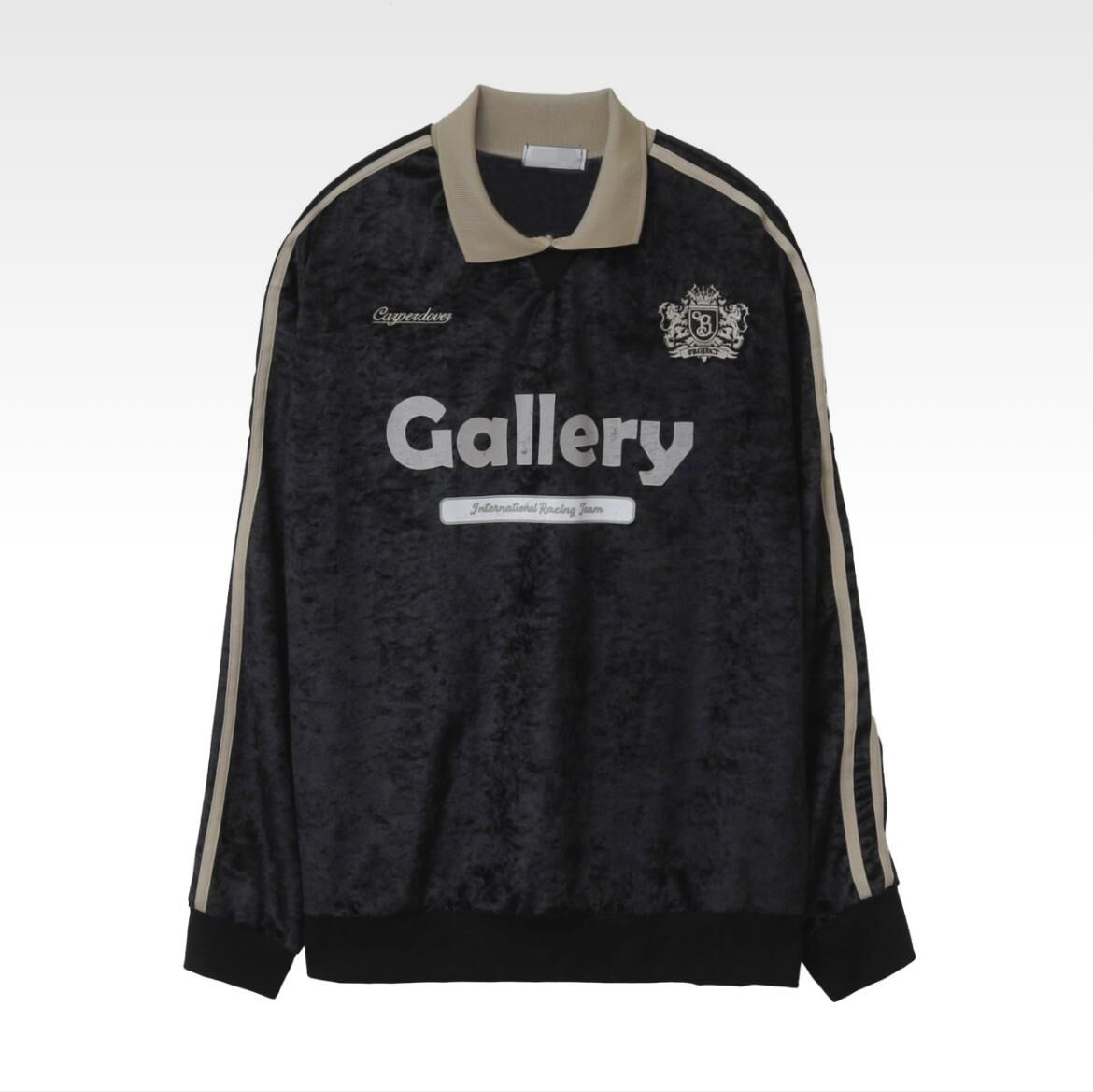 反領英文字圖案長袖衫 T5897