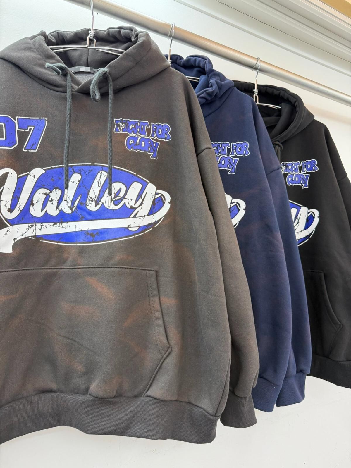 OverSize紮染英文字連帽衛衣(薄抓毛底) T5902