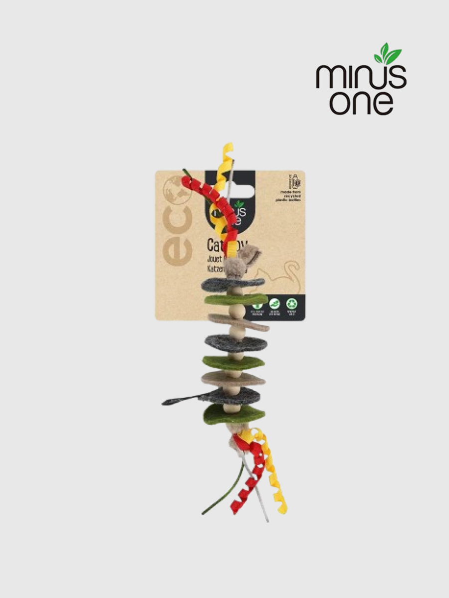 【Minus One 邁樂思】環保毛氈系列 貓咪吊掛玩具｜疊疊繩