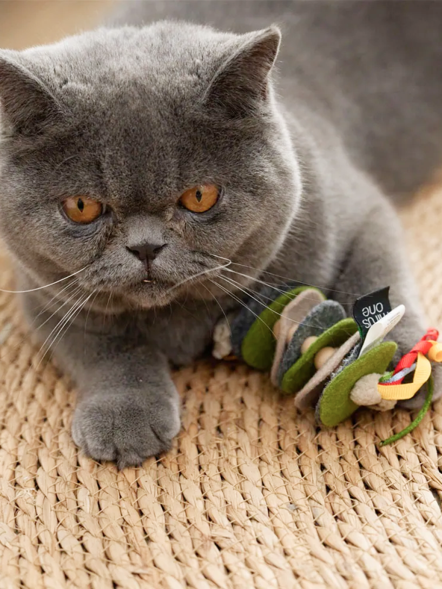 【Minus One 邁樂思】環保毛氈系列 貓咪吊掛玩具｜疊疊繩