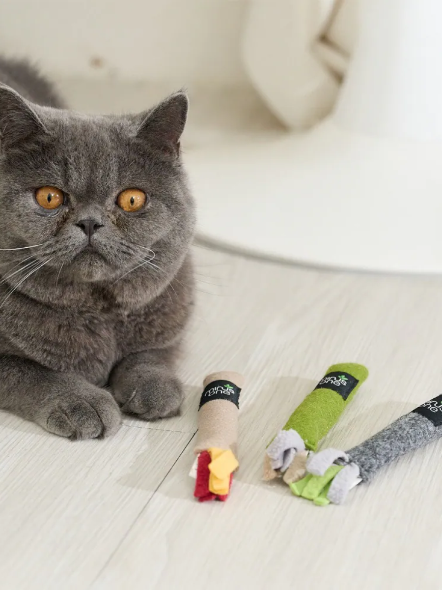 【Minus One 邁樂思】環保毛氈系列 貓咪吊掛玩具｜疊疊樂