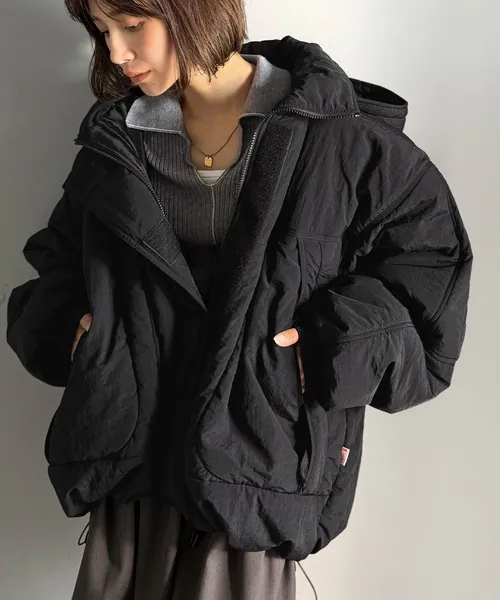 日本選物|  JAVA 蓬鬆鋪棉保暖連帽JACKET {帽子可拆卸}{尼龍外套}