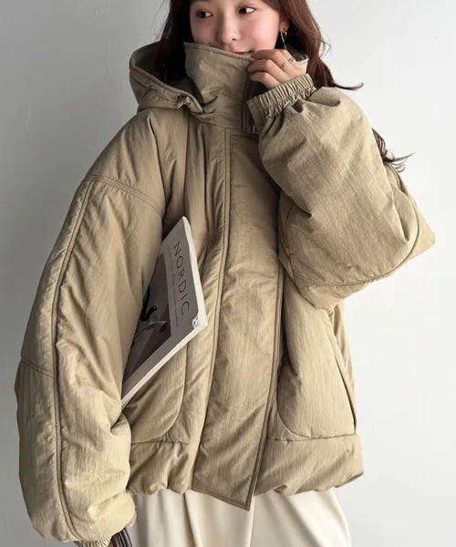 日本選物|  JAVA 蓬鬆鋪棉保暖連帽JACKET {帽子可拆卸}{尼龍外套}