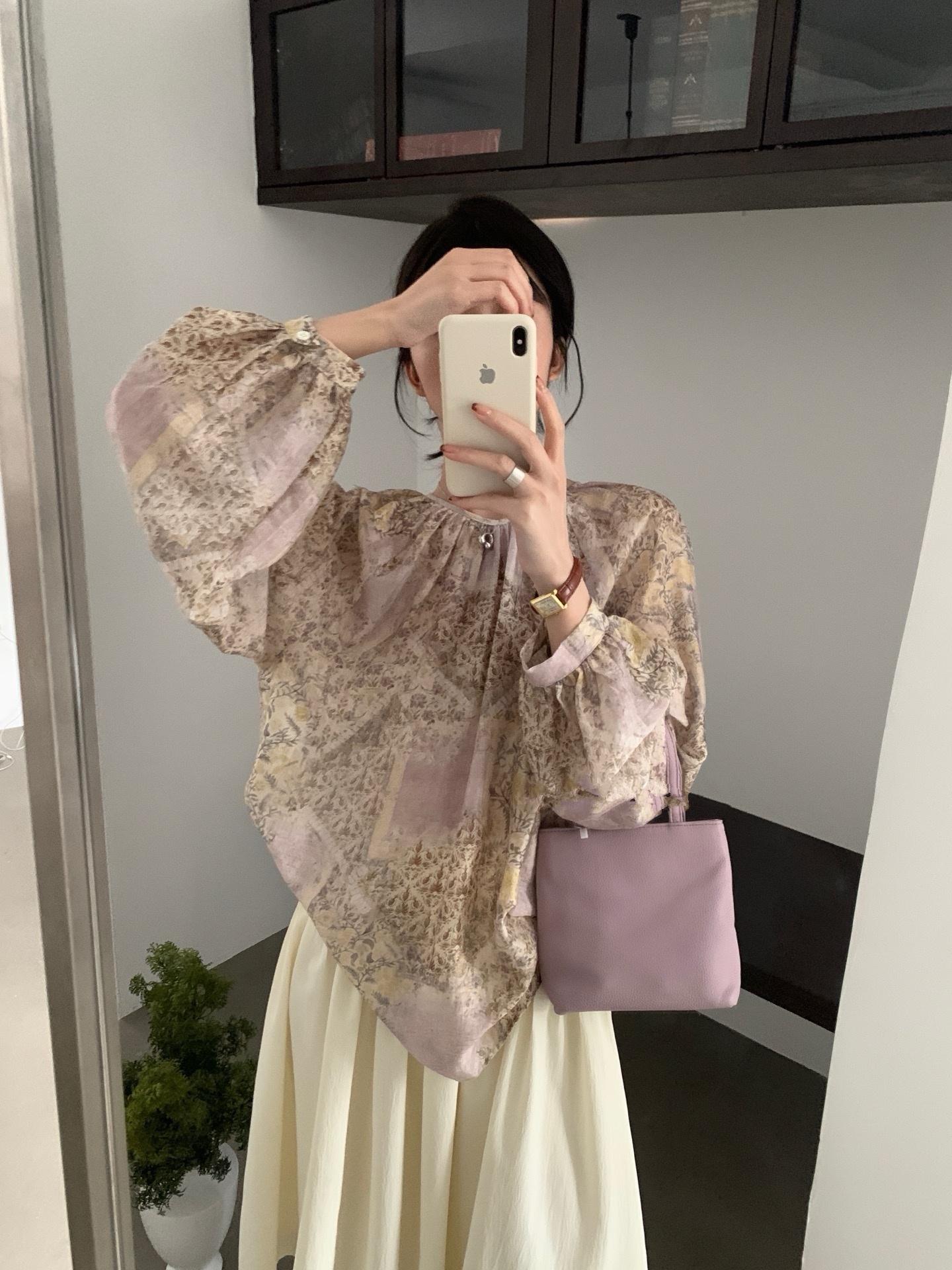 IB931-復古印花上衣