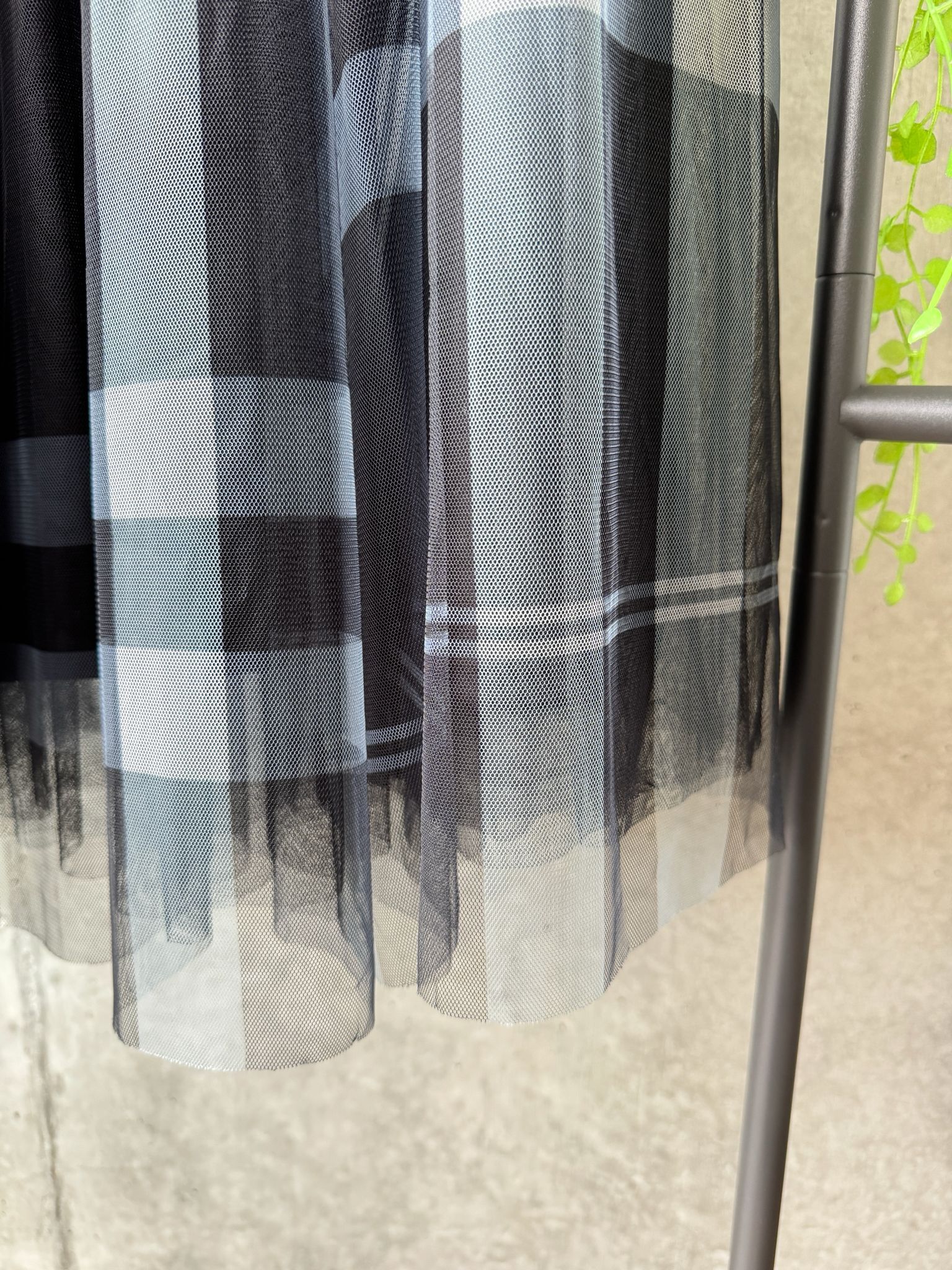 灰藍調格子雙層紗裙【日本直送】