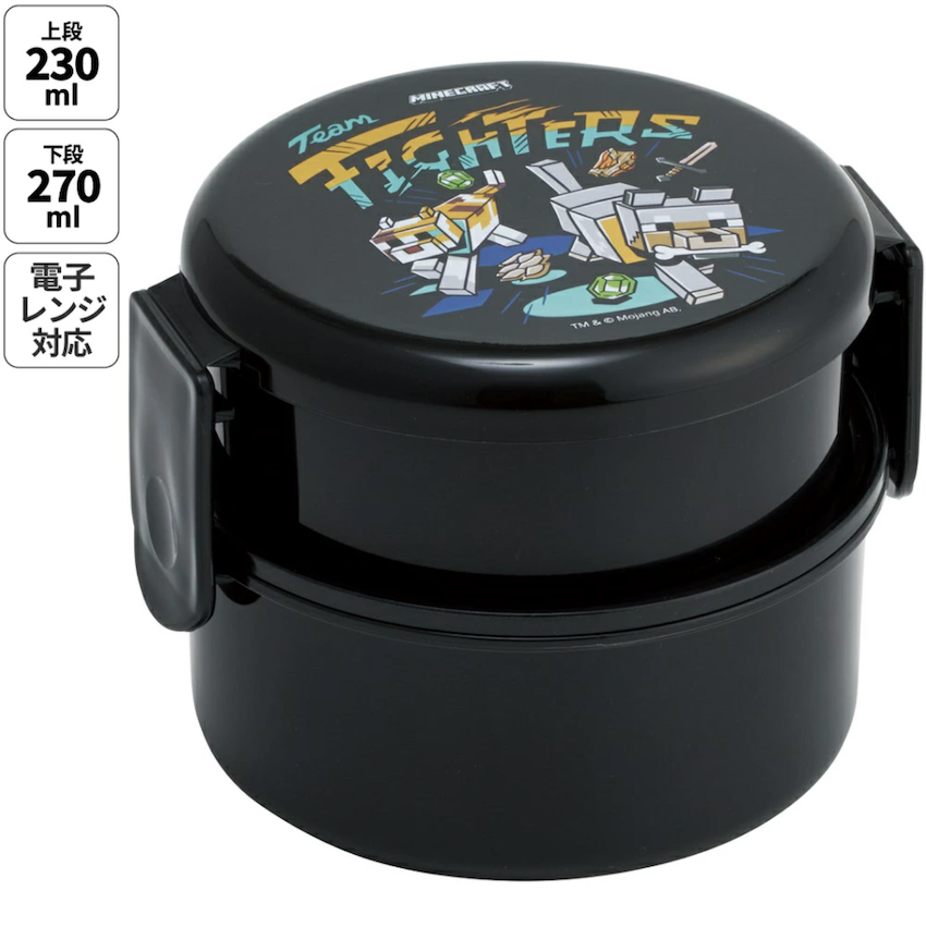 日本製 2026 新版 Skater 圓形雙層餐盒 - Minecraft