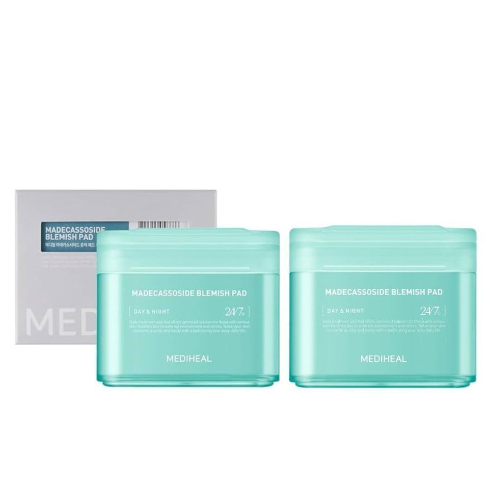 2x MEDIHEAL 積雪草 修復痘印抗敏舒緩鎮靜保濕化妝爽膚棉片 100ea/170ml [平行進口]