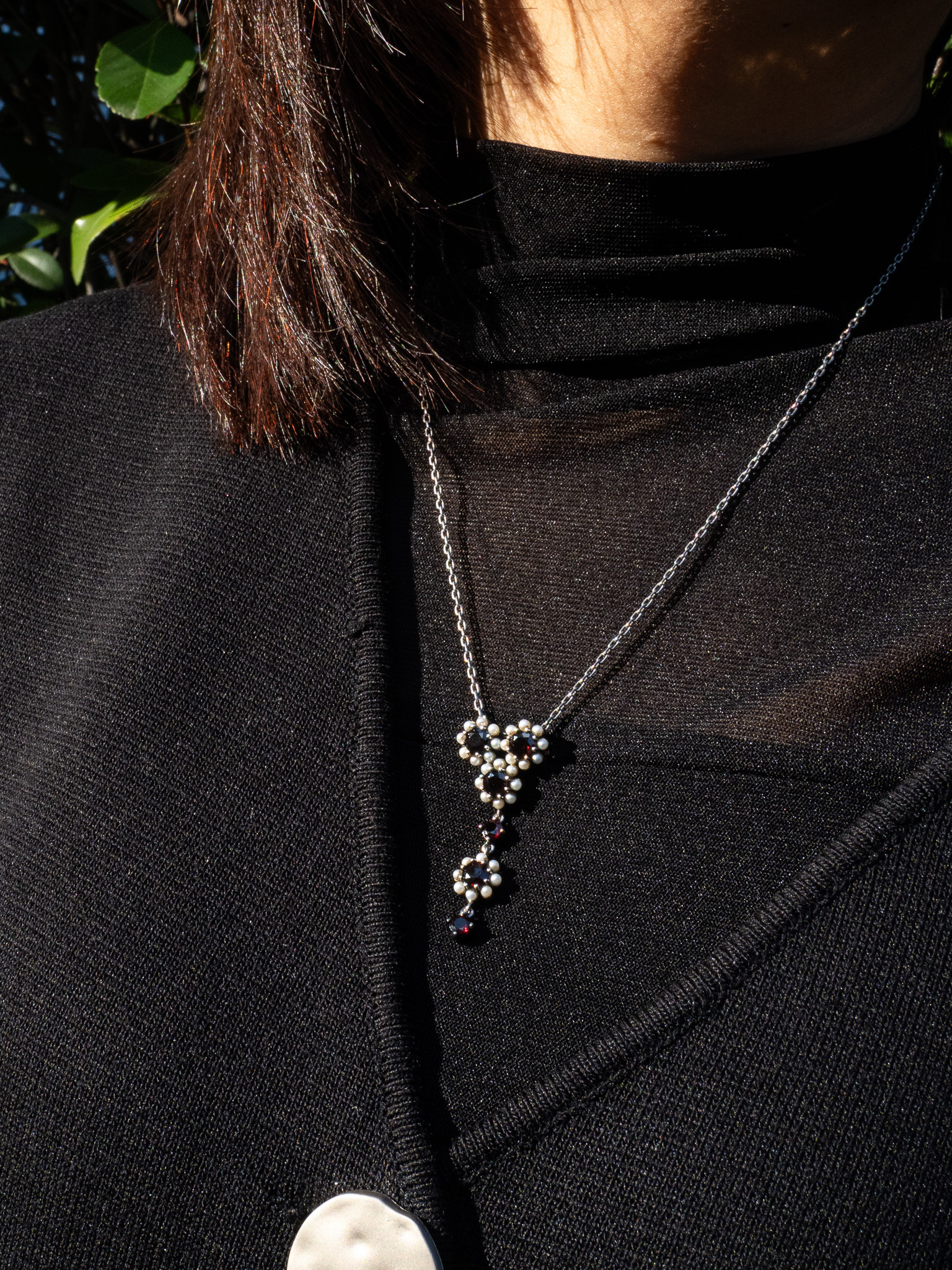 石榴石綻放花花墜子（OP1754）