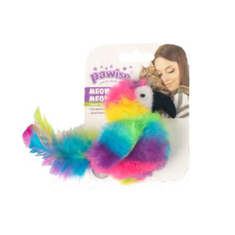 Pawise 毛毛貓玩具-彩虹鳥 (No.27831)