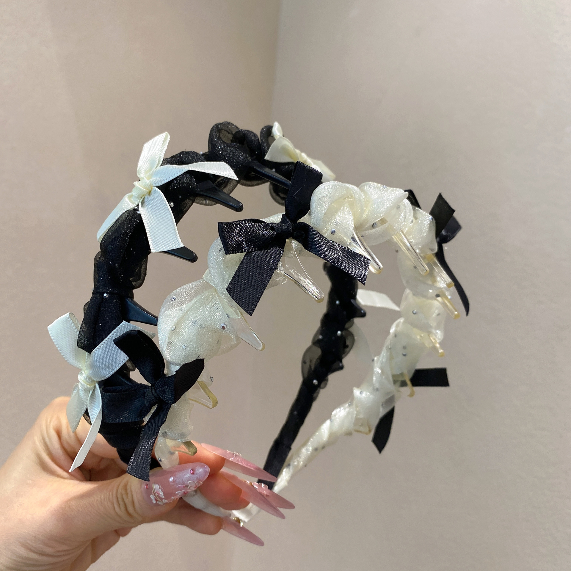 [2 FOR RM10] Korean Tulle Rhinestone Ruched Headband