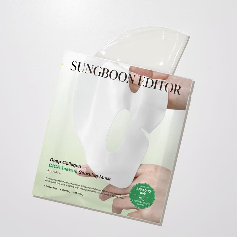 Sungboon Editor Deep Collagen Overnight Mask, Cica Tea Tree Soothing (4 sheets/box) (Green) 736667