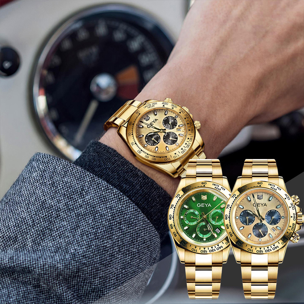【GEYA格雅】超跑賽車系列 G78125GYNY/G78125GKYY 三眼 鏤空 日期夜光 機械 鋼錶