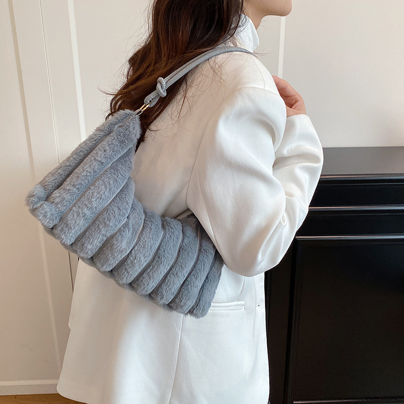 Autumn-Winter Plush Shoulder & Underarm Bag