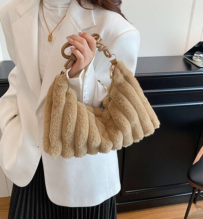Autumn-Winter Plush Shoulder & Underarm Bag