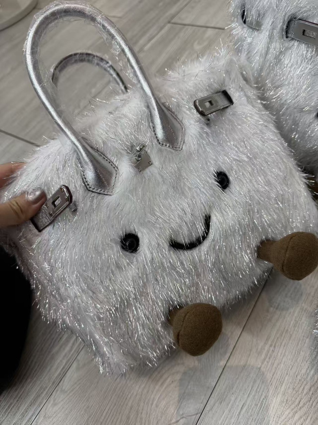 【Luxury】過年前出貨 CTAND JIM Birkin 實拍 柏金包 獨家販售 關穎同款 超可愛 鉑金街頭翻玩包 絨毛手提肩背包 2WAY JELLYCAT萌臉造型