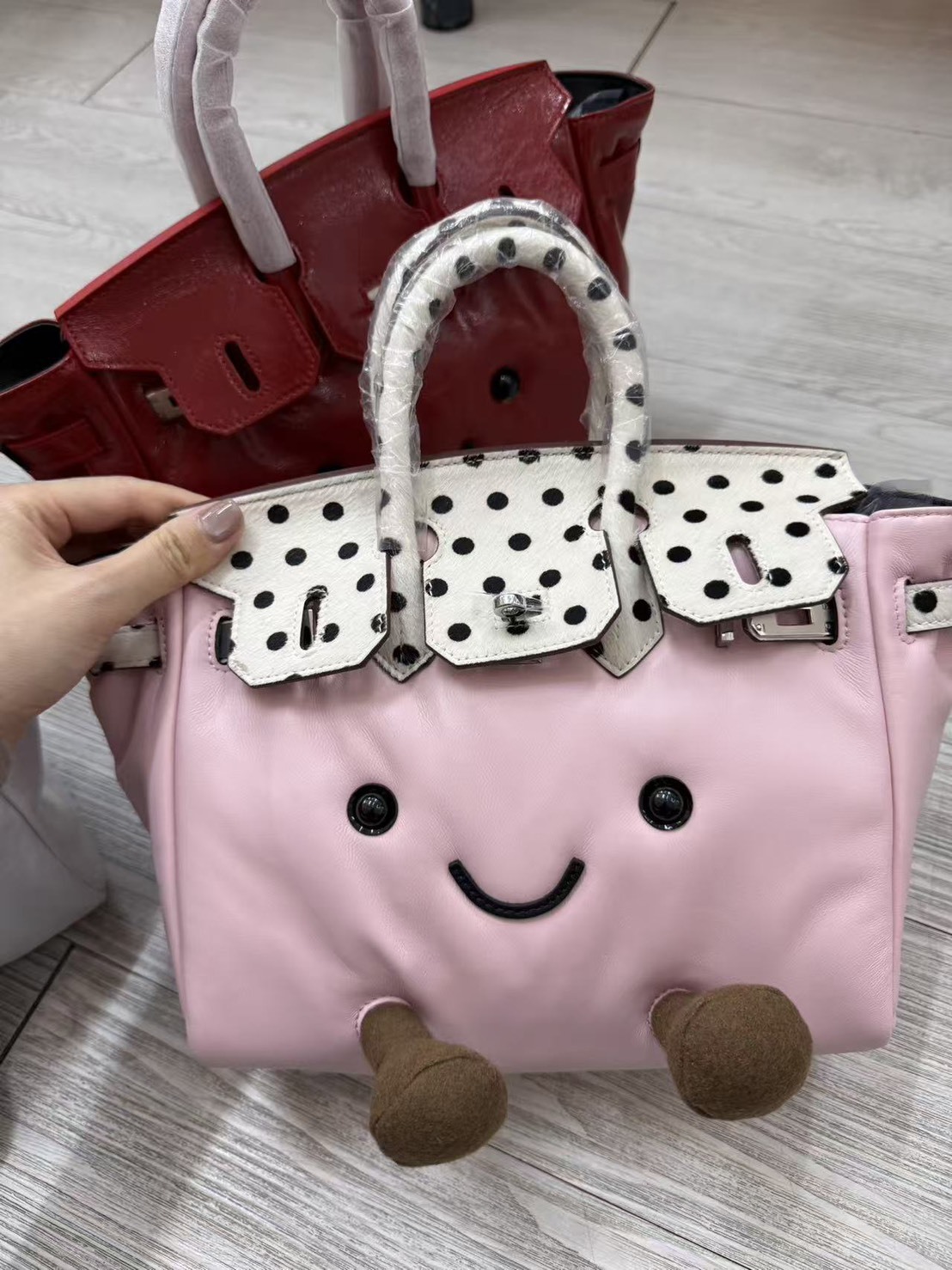 【Luxury】過年前出貨 CTAND JIM Birkin 實拍 柏金包 獨家販售 關穎同款 超可愛 鉑金街頭翻玩包 絨毛手提肩背包 2WAY JELLYCAT萌臉造型