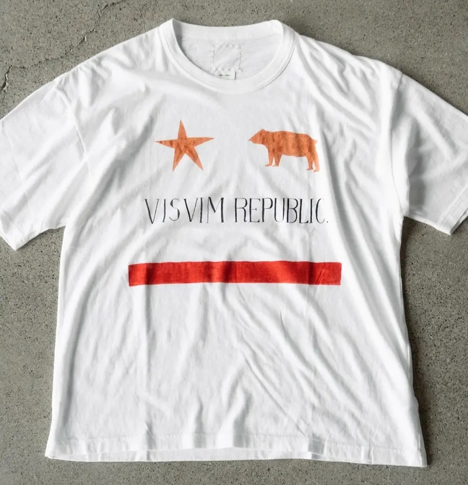 LAST PCS: VISVIM JUMBO TEE S/S REPUBLIC - WHITE SIZE 2 PRE ORDER ITEM (預訂中)