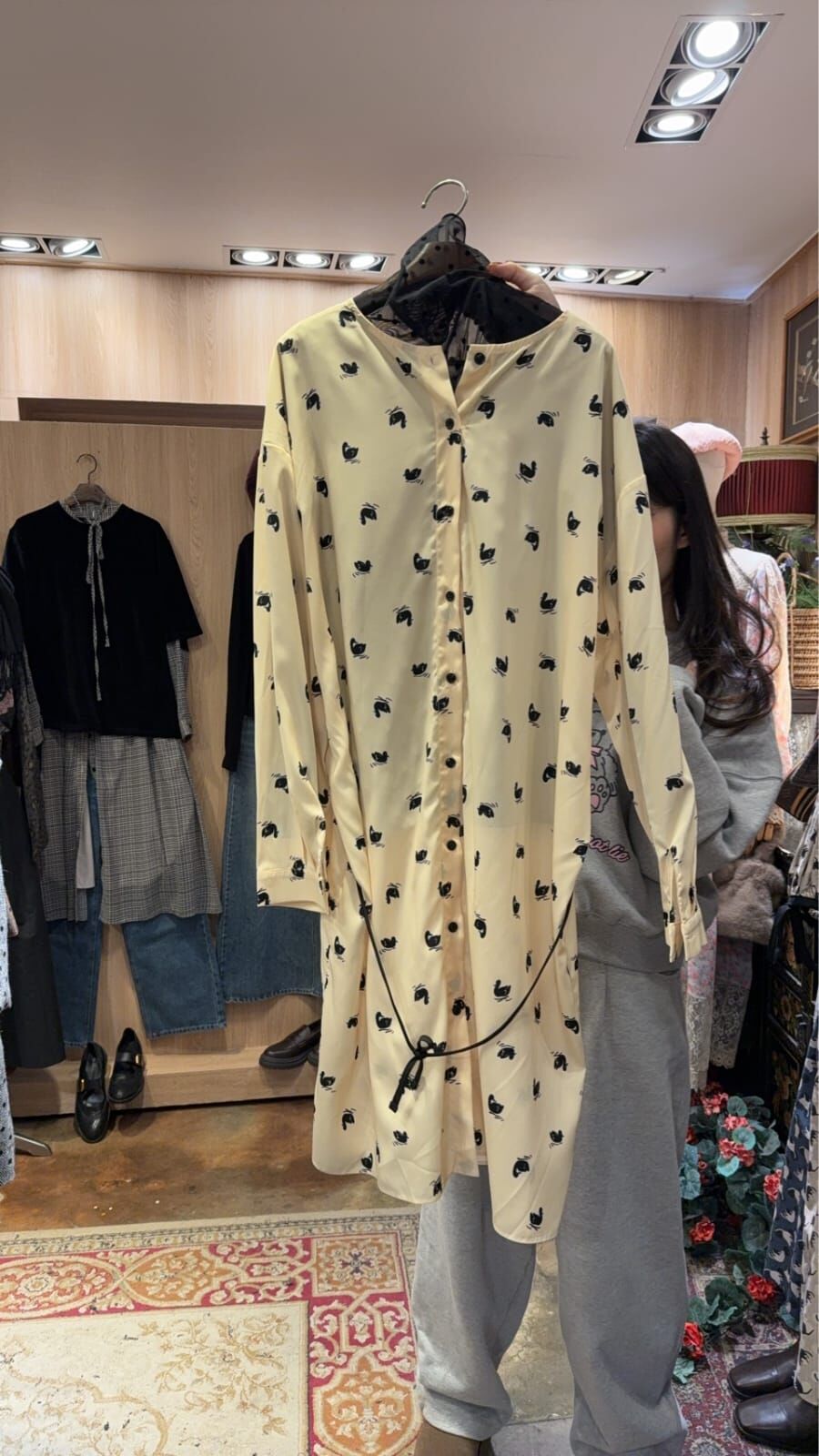 KM5438 小鴨綁帶排扣連身裙