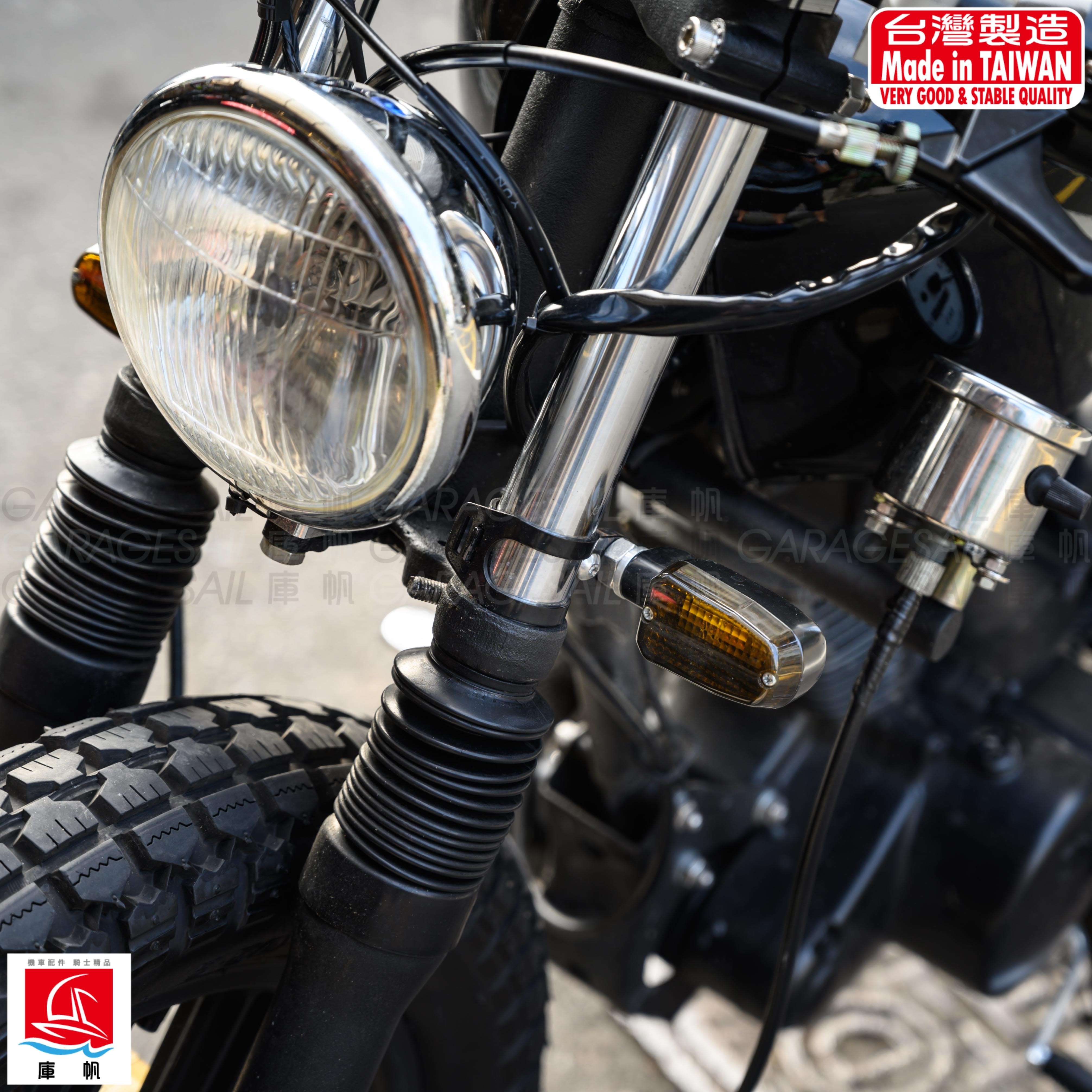 通用型 方向燈 前叉 支架 夾具 - 黑