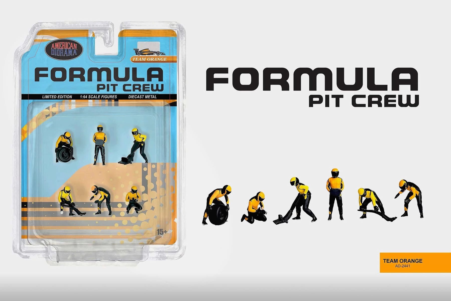 預訂 Pre Order - American Diorama 1/64 Formula Pit Crew Figures – Team Orange (AD-2441)