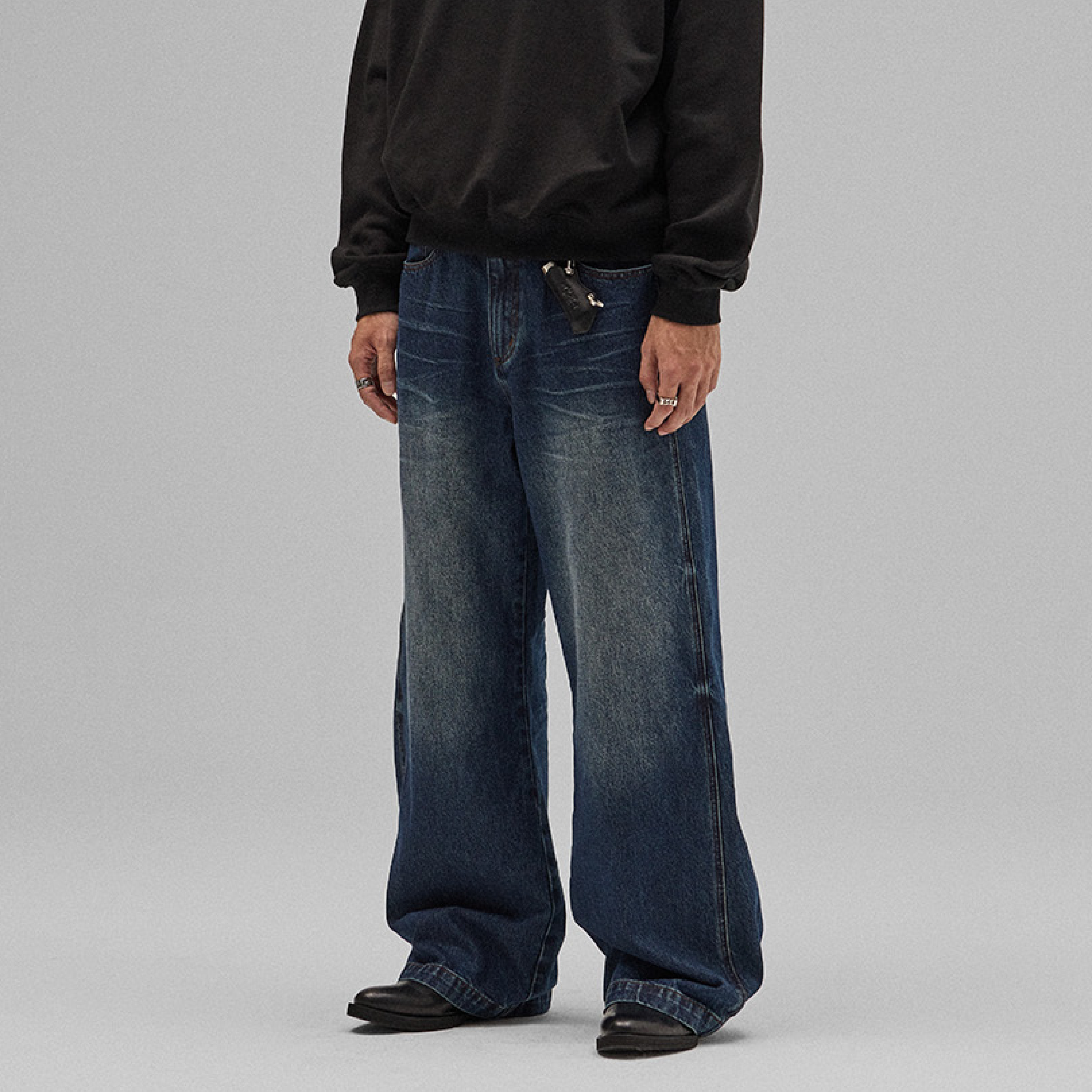 Anonymous Talking Pleated Denim Pants 褶皺牛仔長褲