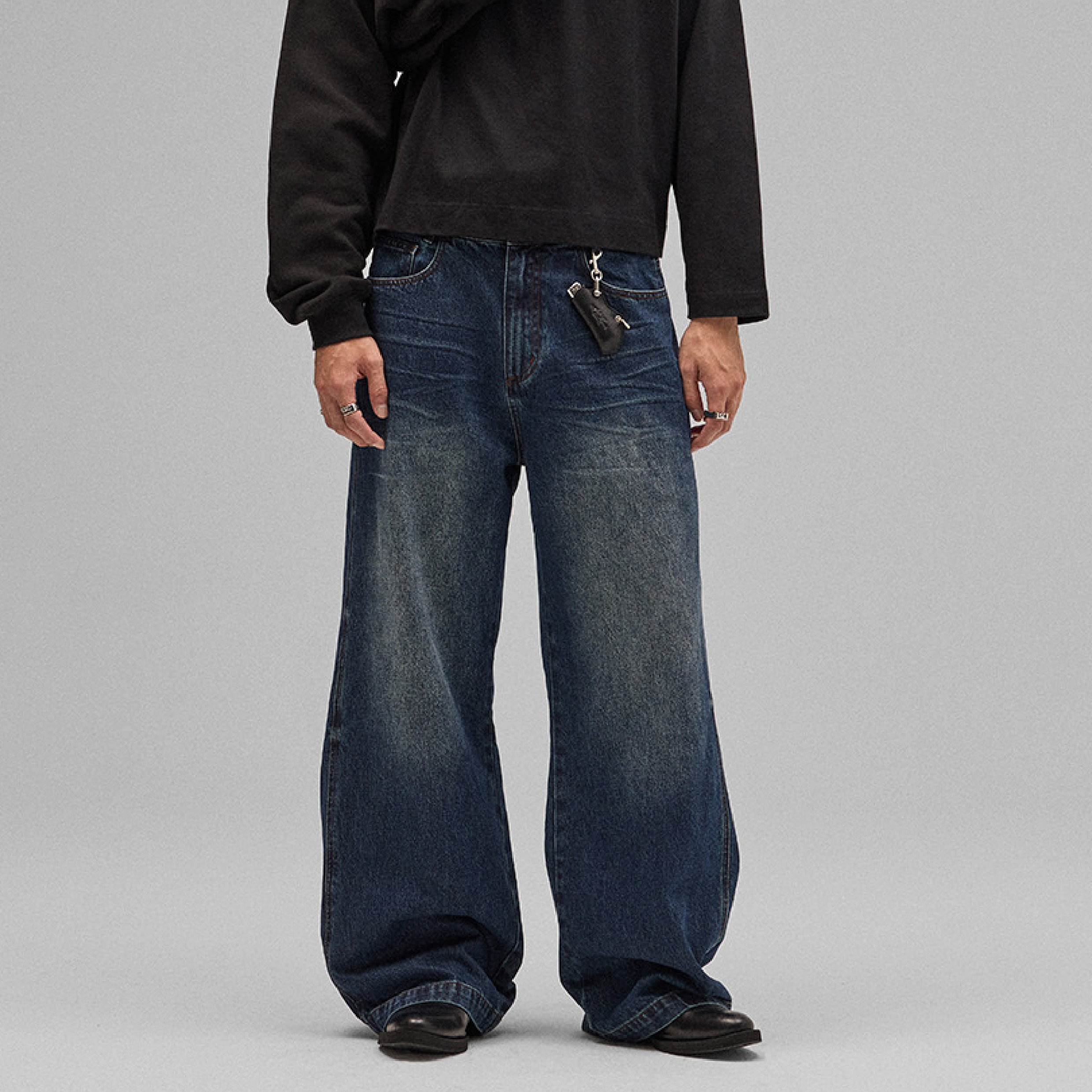 Anonymous Talking Pleated Denim Pants 褶皺牛仔長褲