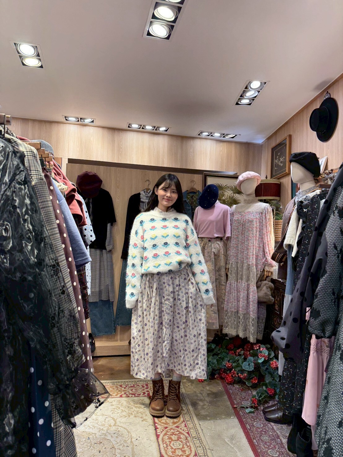 KM5435 小花針織衫