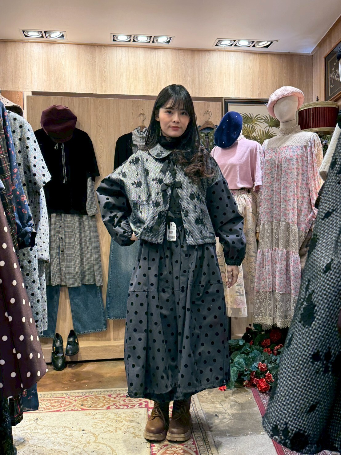 KM5432 泡泡玫瑰點點外套