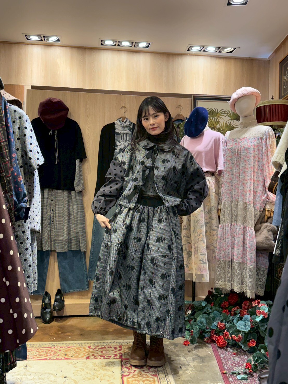 KM5432 泡泡玫瑰點點外套