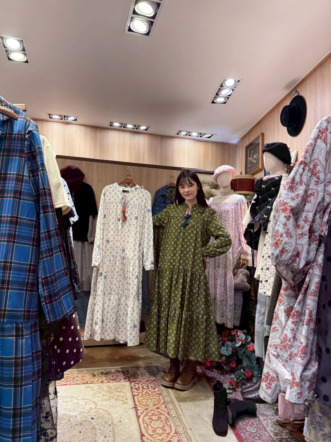 KM5418 流蘇民族印花連身裙