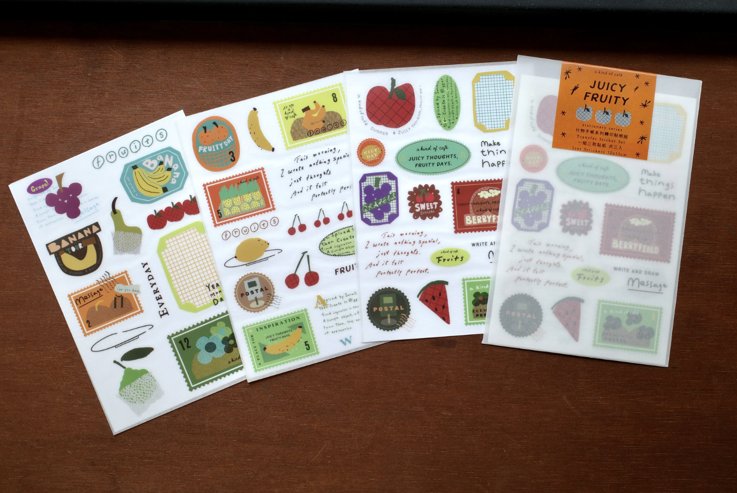 什物｜自由水果Juicy Fruity 轉印貼紙三入組
