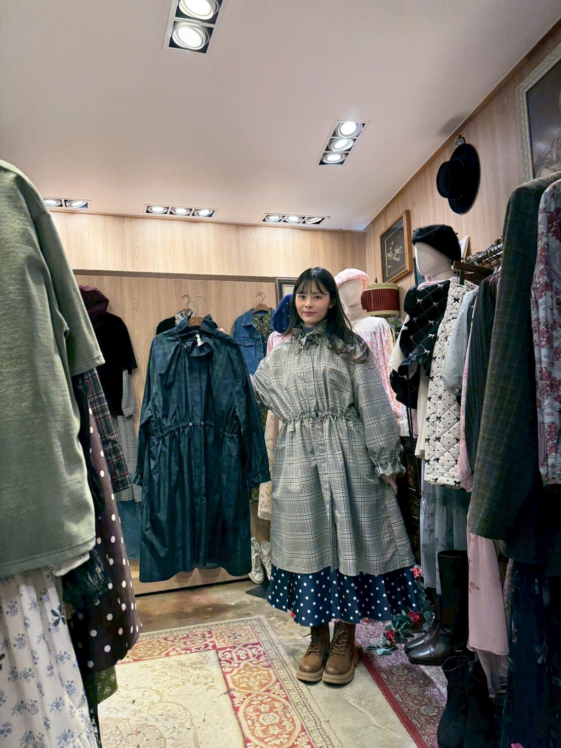 KM5422 偵探風格紋連身裙