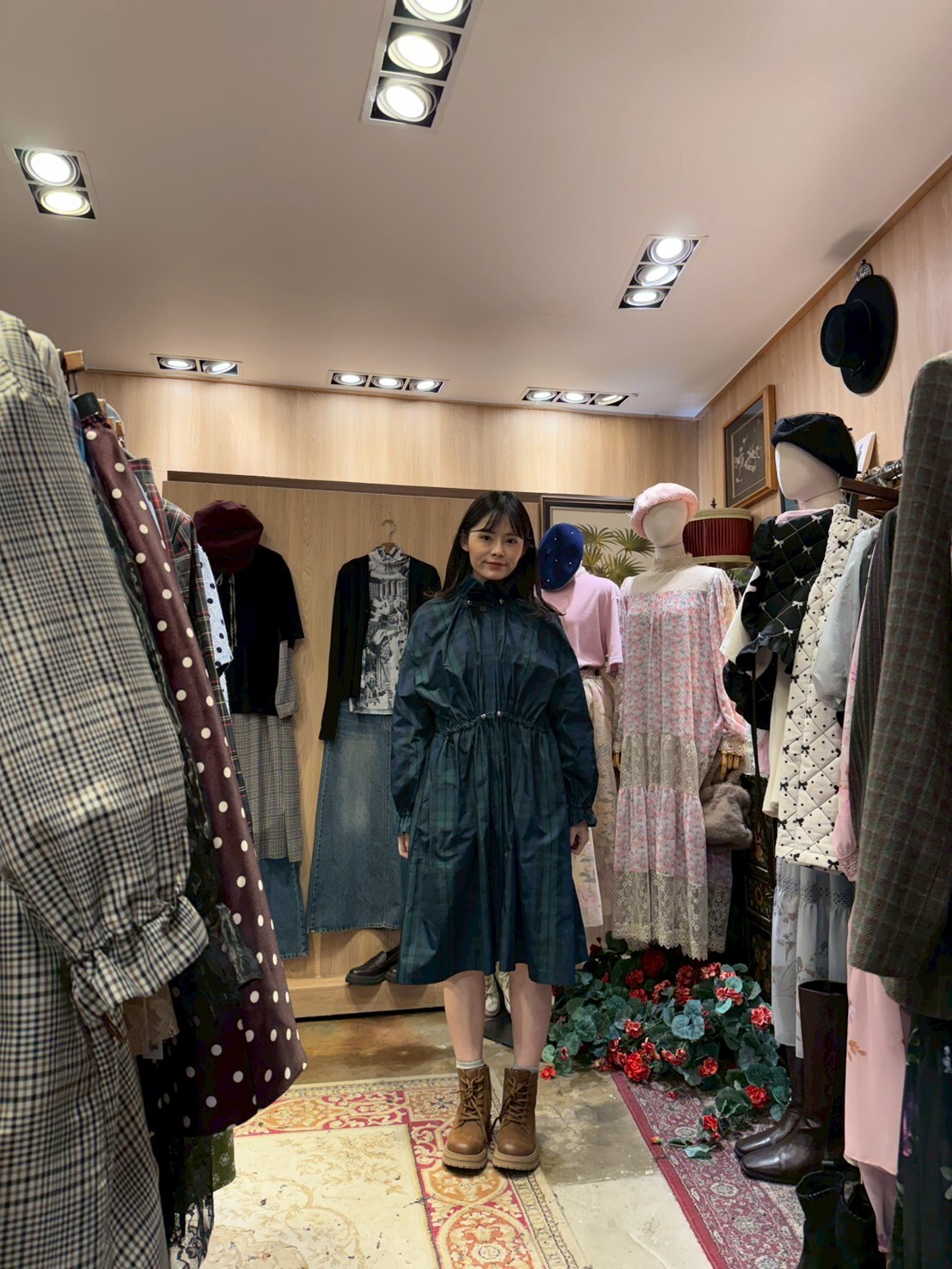 KM5422 偵探風格紋連身裙