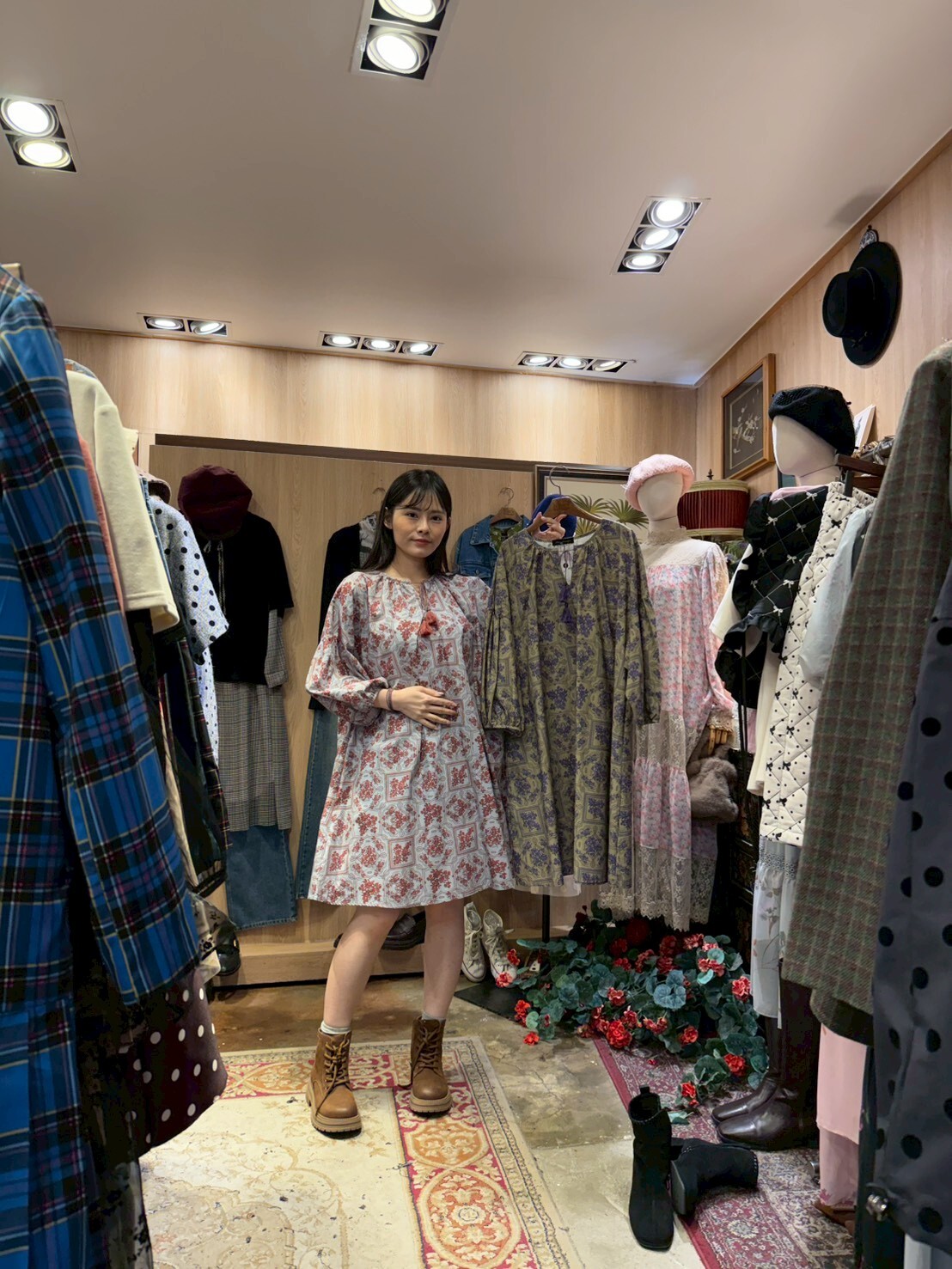 KM5417 流蘇裝飾印花連身裙