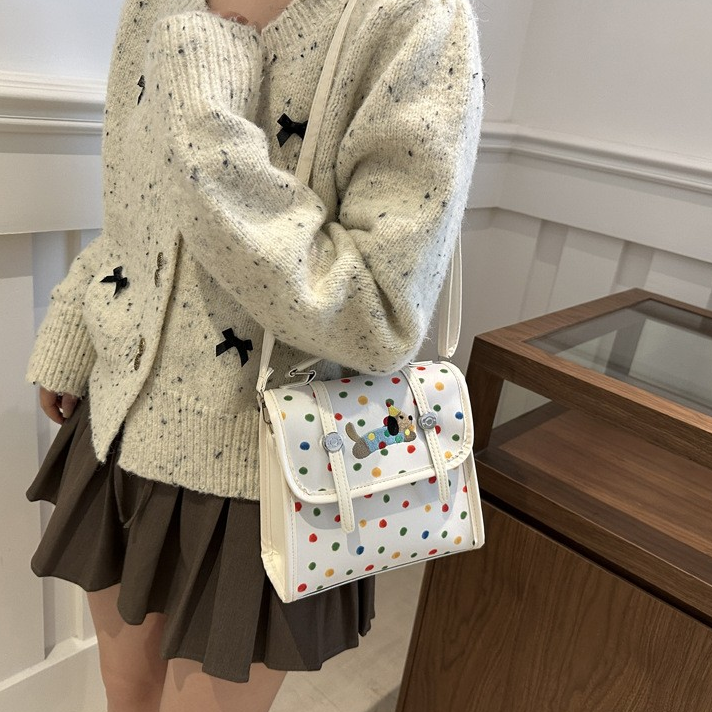 College Style Minimalist Polka Dot Sausage Backpack