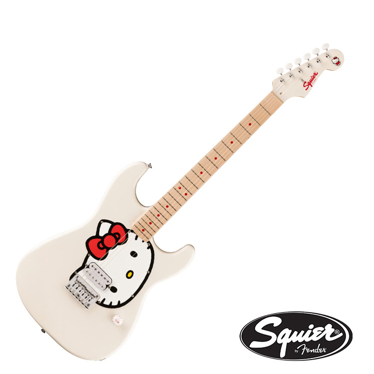聯名限定款 Squier Hello Kitty® White Stratocaster 電吉他