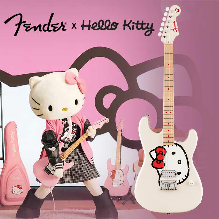 聯名限定款 Squier Hello Kitty® White Stratocaster 電吉他