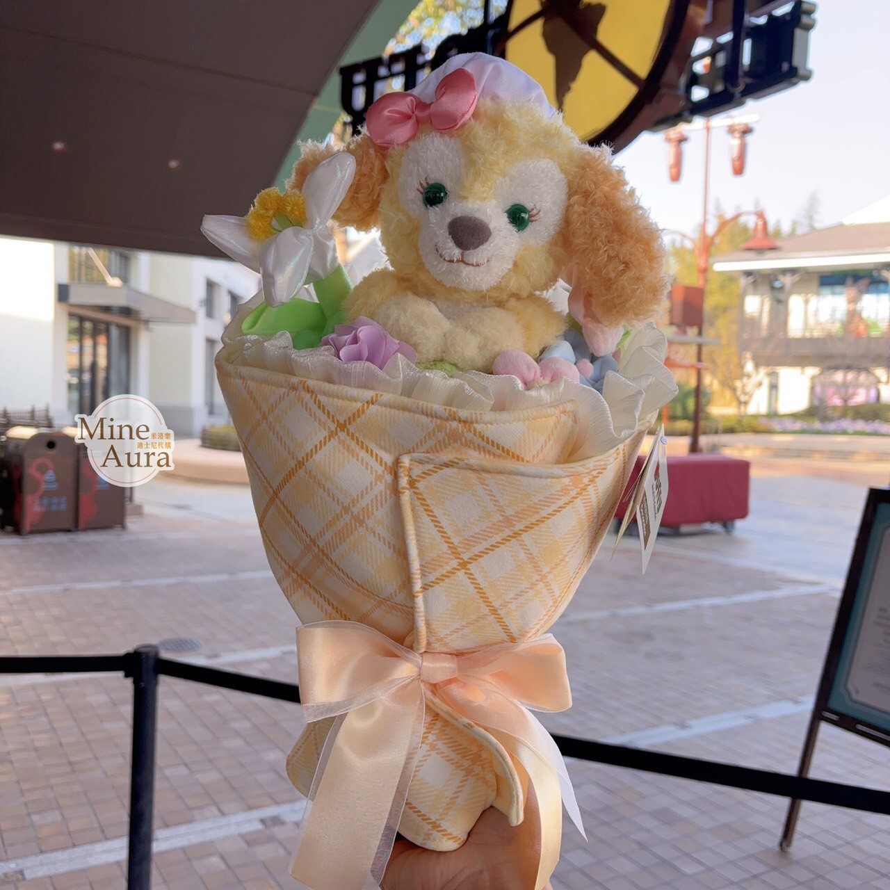 絨絨花園系列 可琦安 餅乾 CookieAnn 絨毛花束造型 擺飾品 -上海迪士尼樂園